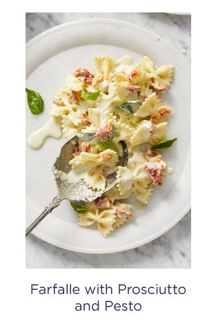 Farfalle with Prosciutto and Pesto