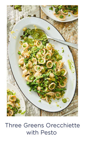 Three Greens Orecchiette with Pesto