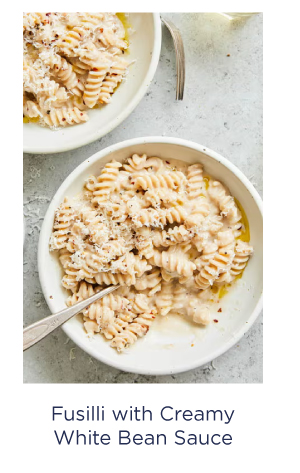 Whole-Wheat Fusilli With Creamy White Bean Sauce