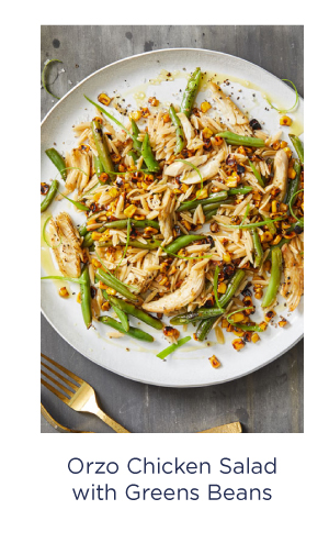 Orzo Chicken Salad with Roasted Corn & Green Beans